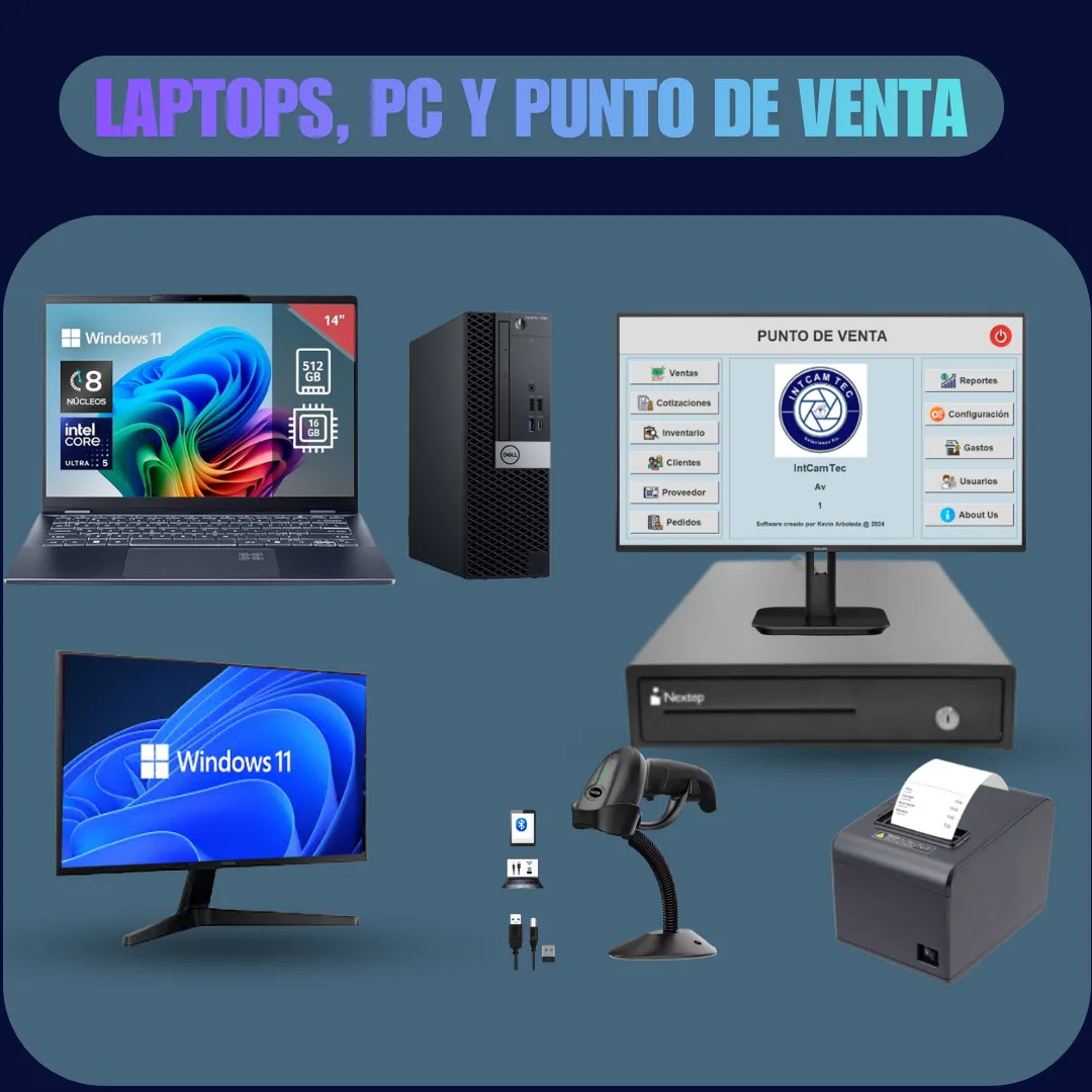 Laptops, PC y punto de venta