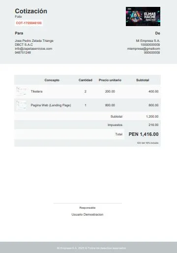Sistema web de cotizaciones