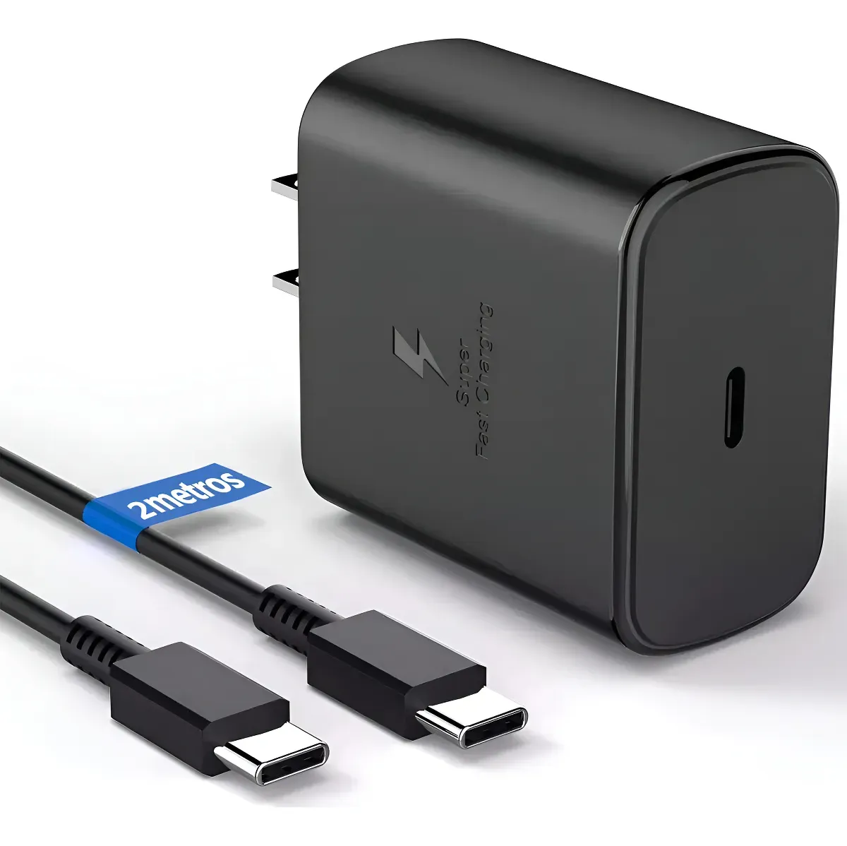 Cargador USB-C 25W carga rápida + cable 2 m